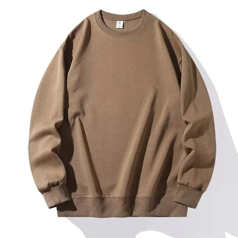 Spring/Autumn Unisex Loose-Fit Solid-Color Casual Sports Pullover