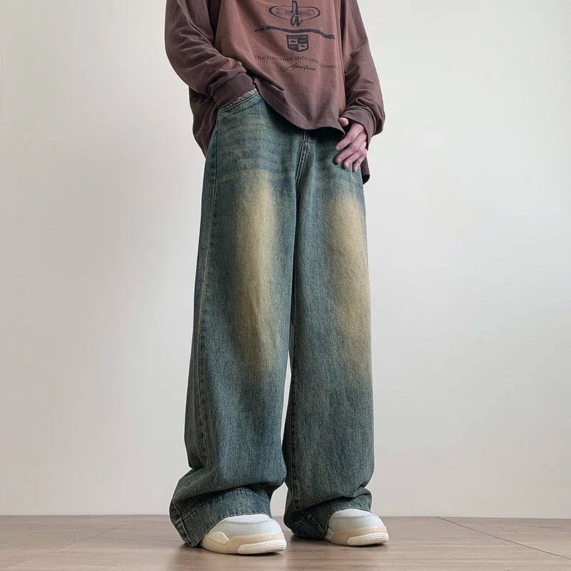 Men's Distressed Vintage Blue Jeans