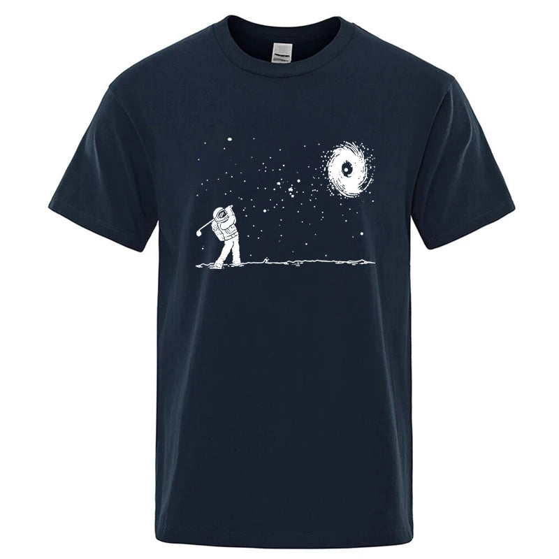 Men's Pure Cotton Summer T-Shirt with Fun Astronaut Print