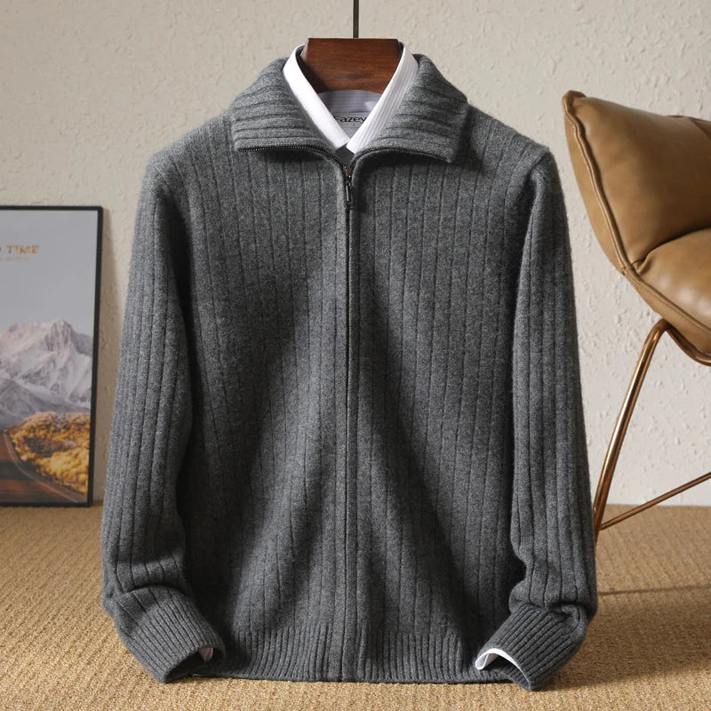 Casual Knitted Business Zip Jacket