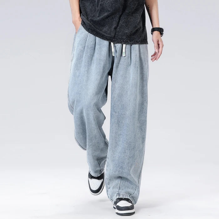 New Men's Elastic-Waist Jeans