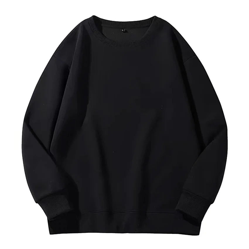 Spring/Autumn Unisex Loose-Fit Solid-Color Casual Sports Pullover