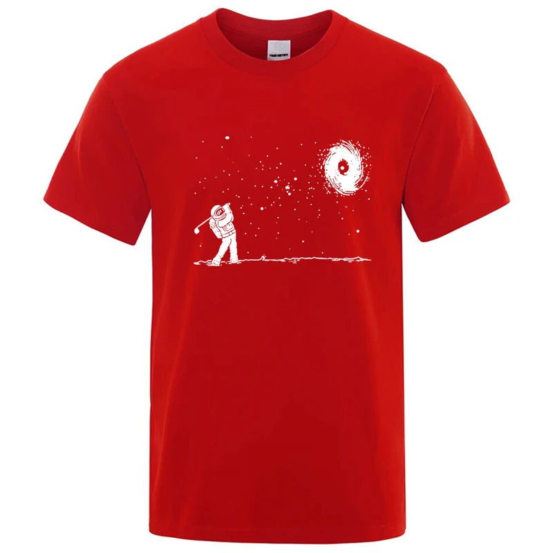 Men's Pure Cotton Summer T-Shirt with Fun Astronaut Print
