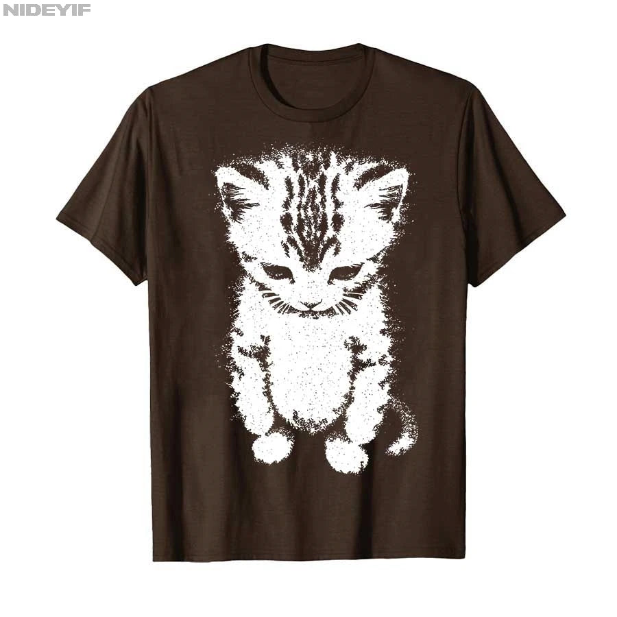 Sad Kitten Funny Meme Sad Crying Munchkin Cat Trendy T-shirt