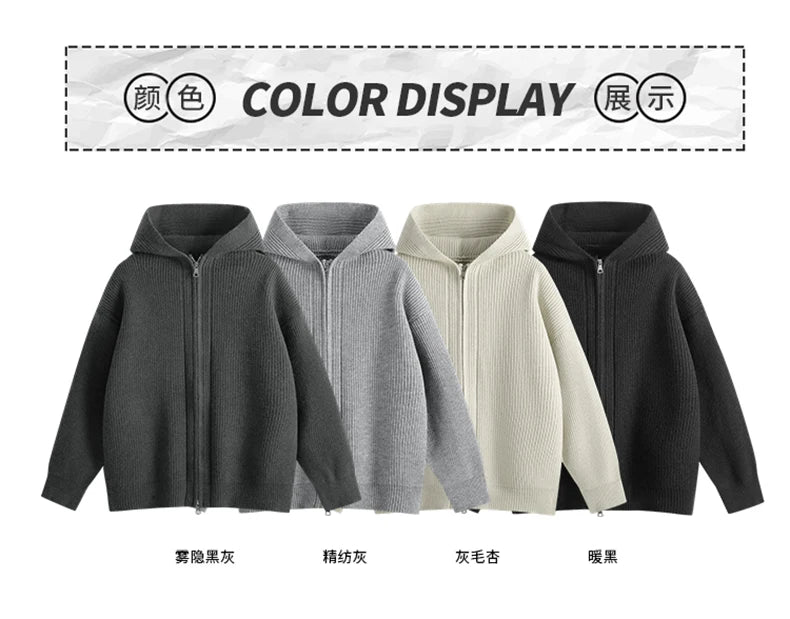 Men's Hooded Knit Cardigan