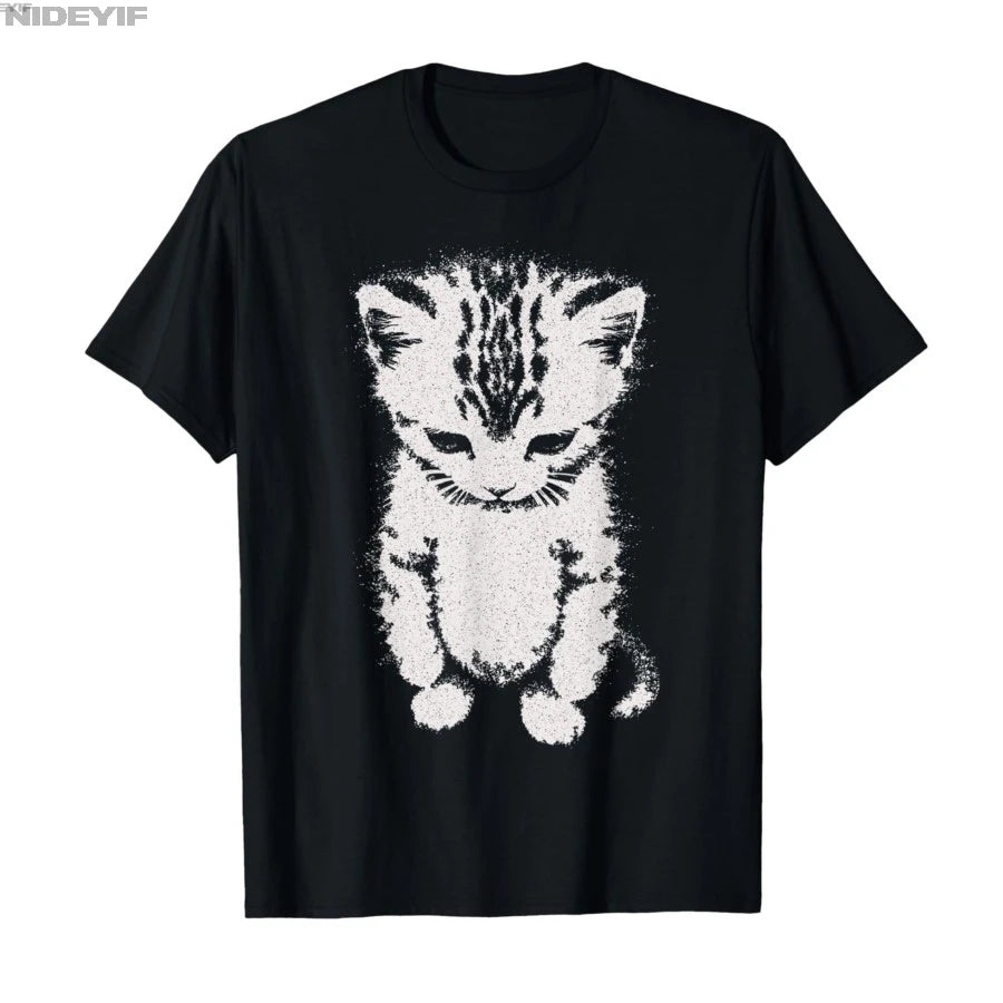 Sad Kitten Funny Meme Sad Crying Munchkin Cat Trendy T-shirt