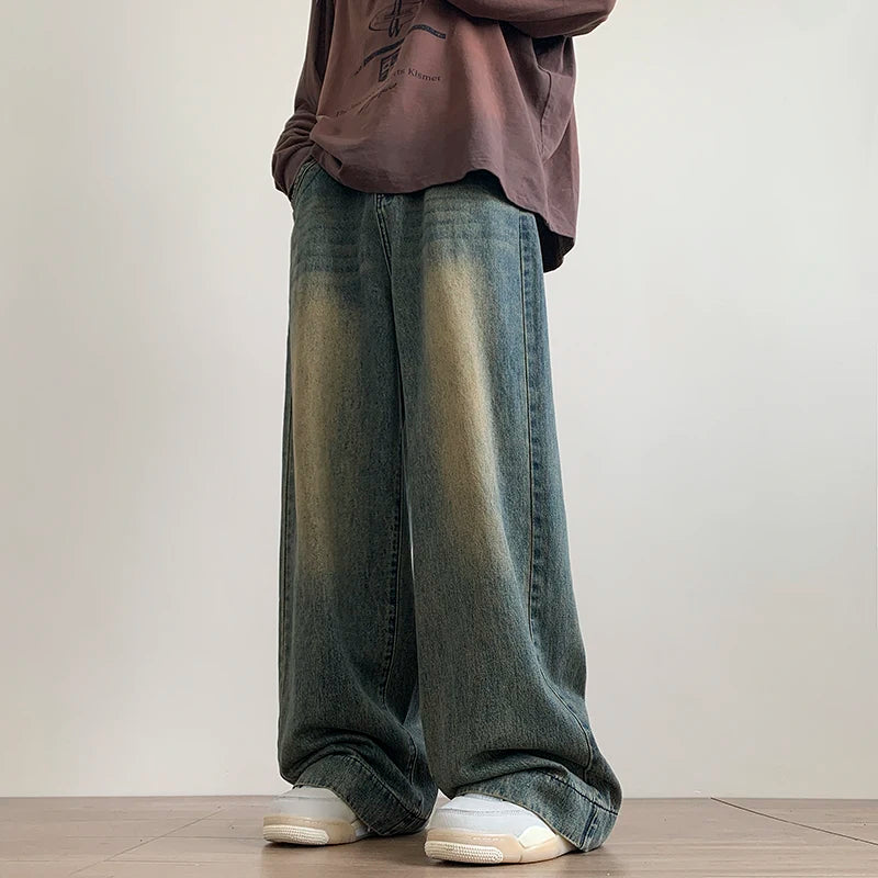 Men's Distressed Vintage Blue Jeans