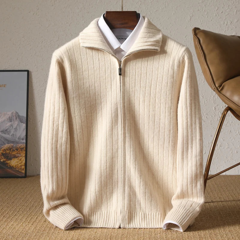 Casual Knitted Business Zip Jacket