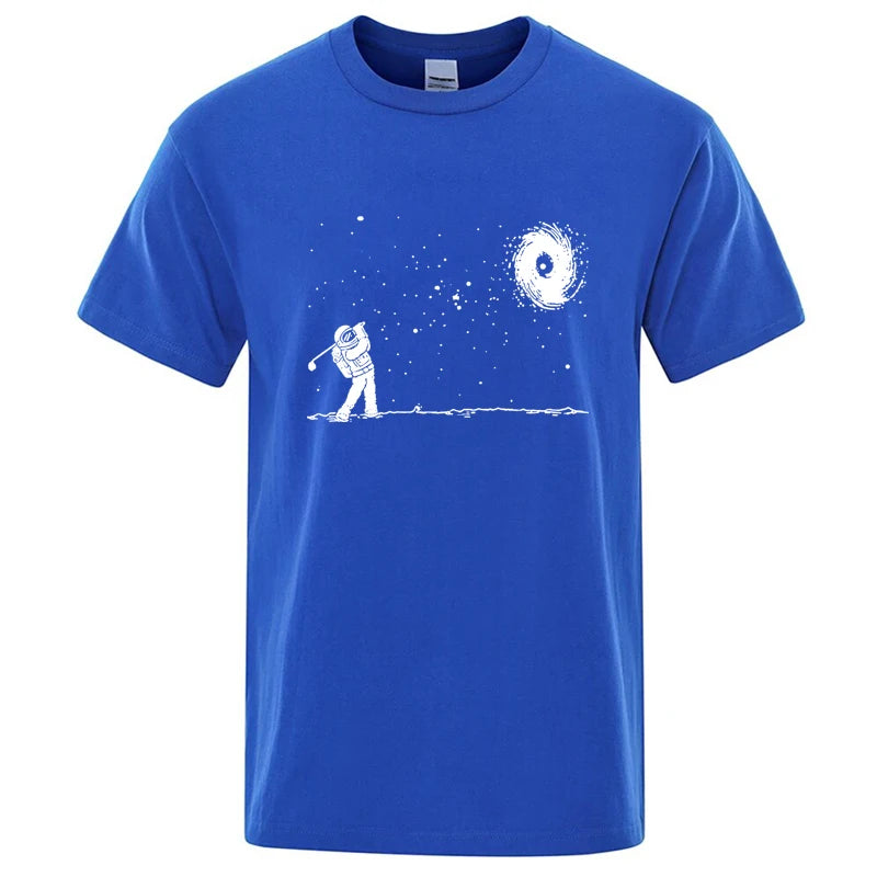 Men's Pure Cotton Summer T-Shirt with Fun Astronaut Print