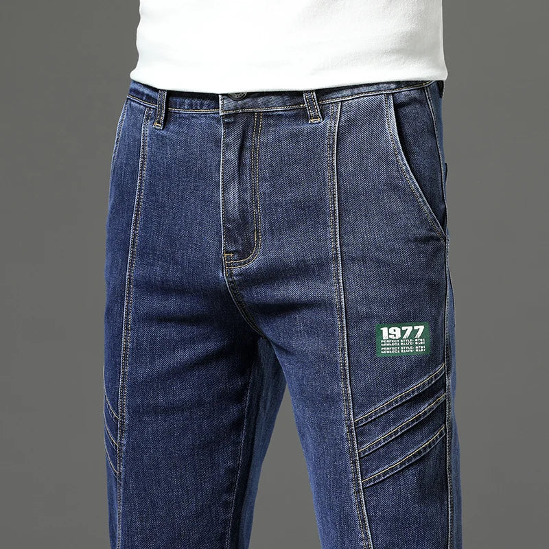 Luxury Stretch Straight-Leg Jeans