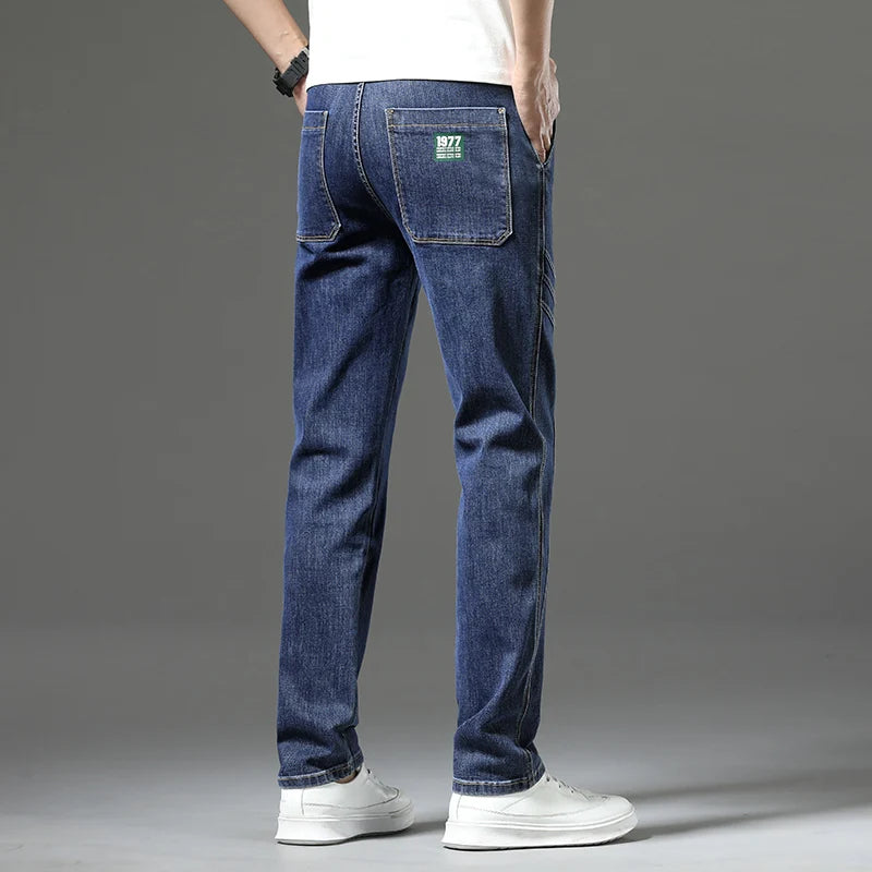 Luxury Stretch Straight-Leg Jeans