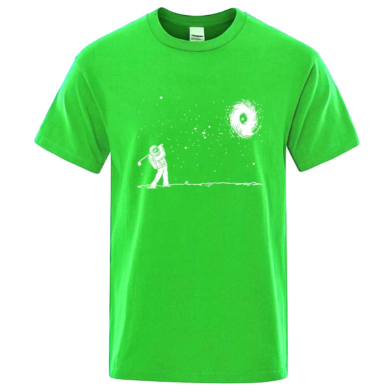 Men's Pure Cotton Summer T-Shirt with Fun Astronaut Print