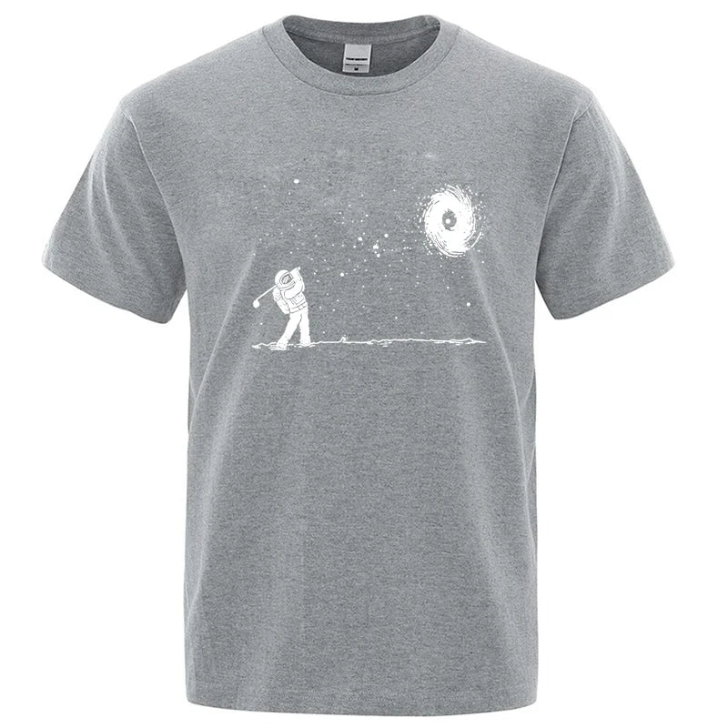 Men's Pure Cotton Summer T-Shirt with Fun Astronaut Print