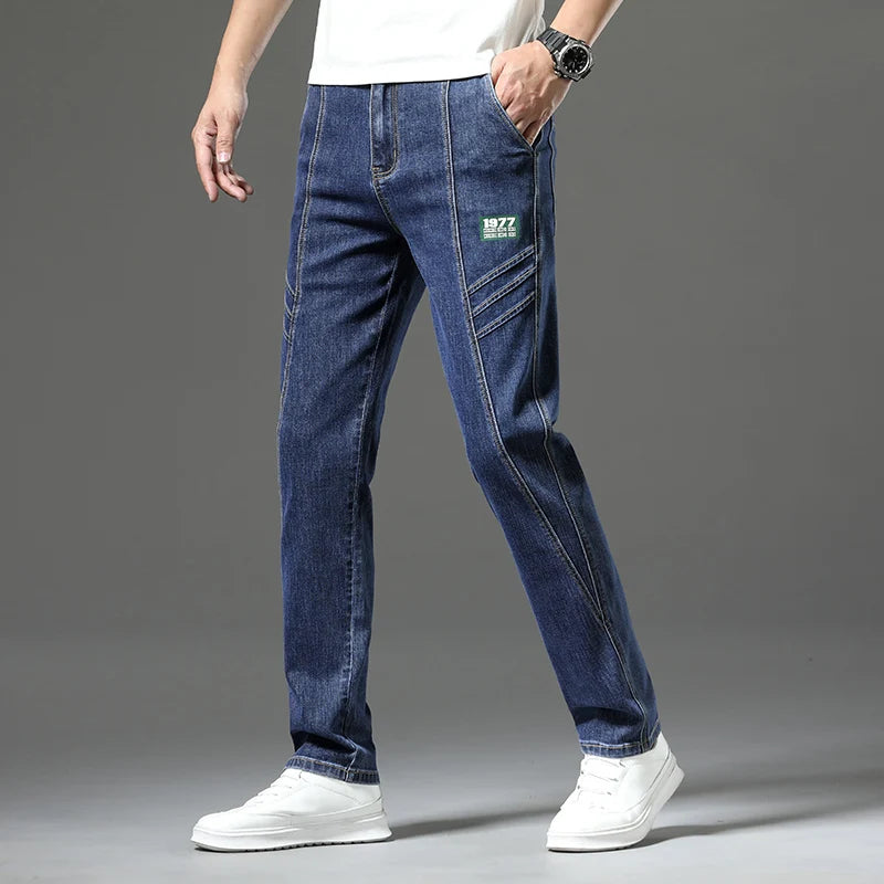 Luxury Stretch Straight-Leg Jeans