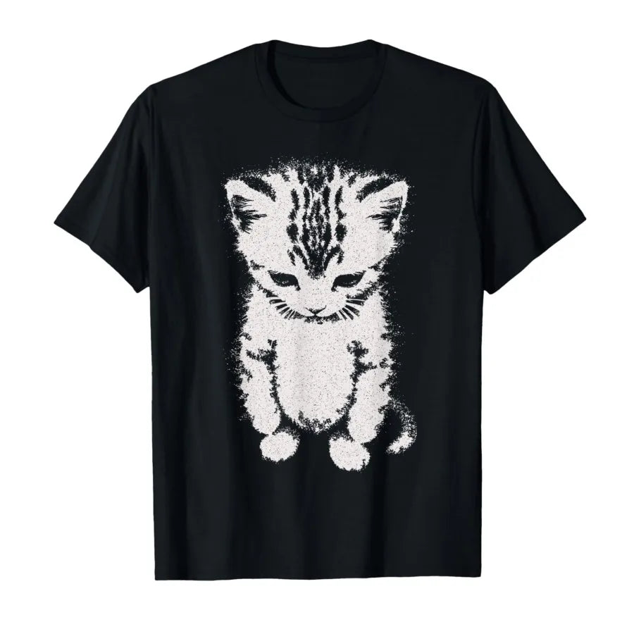 Sad Kitten Funny Meme Sad Crying Munchkin Cat Trendy T-shirt