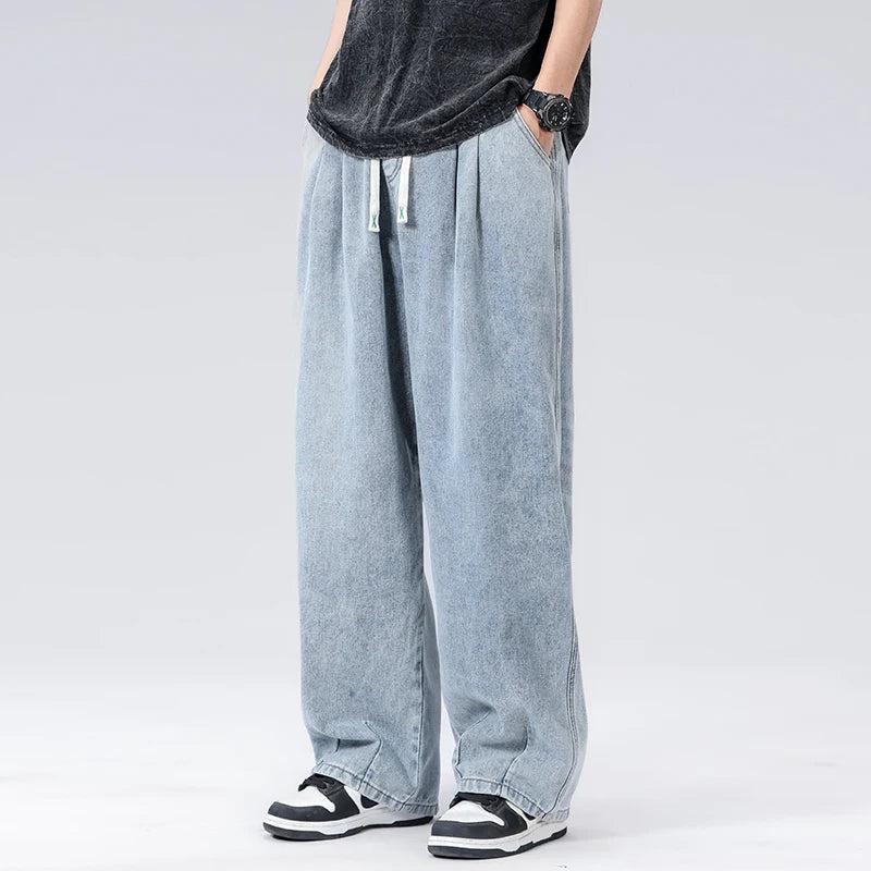 New Men's Elastic-Waist Jeans
