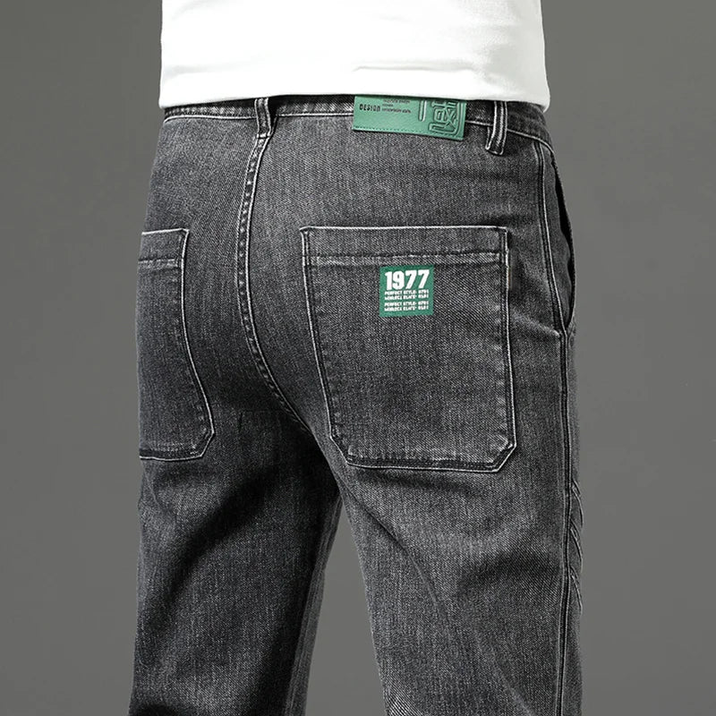 Luxury Stretch Straight-Leg Jeans