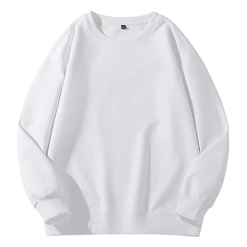 Spring/Autumn Unisex Loose-Fit Solid-Color Casual Sports Pullover