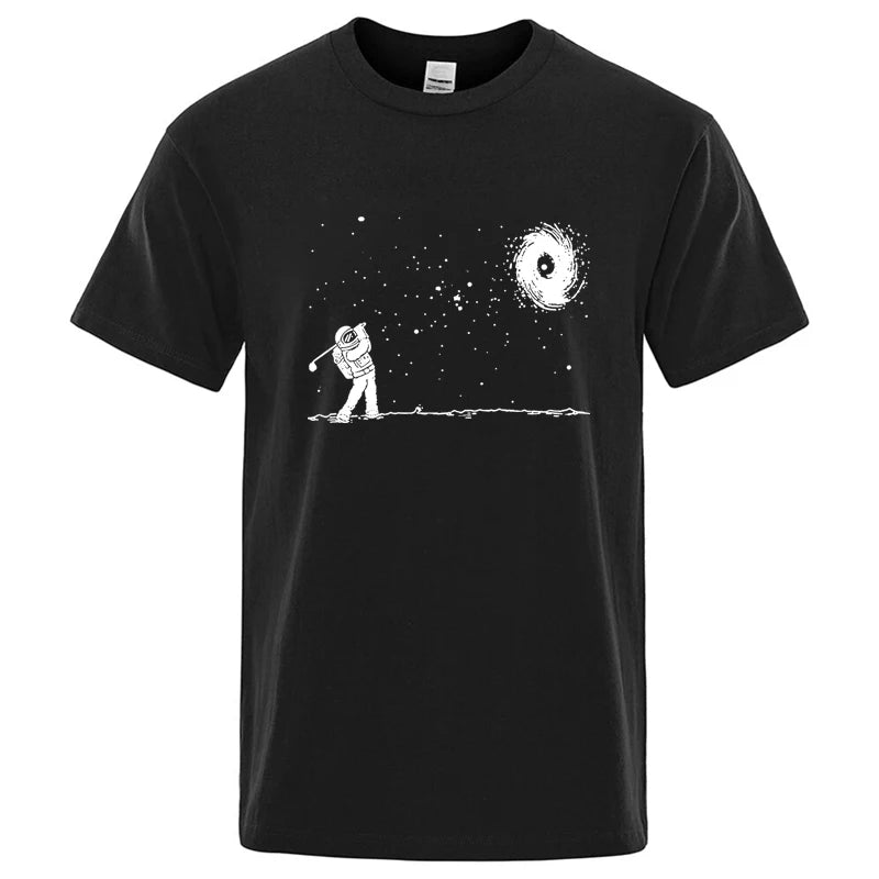 Men's Pure Cotton Summer T-Shirt with Fun Astronaut Print