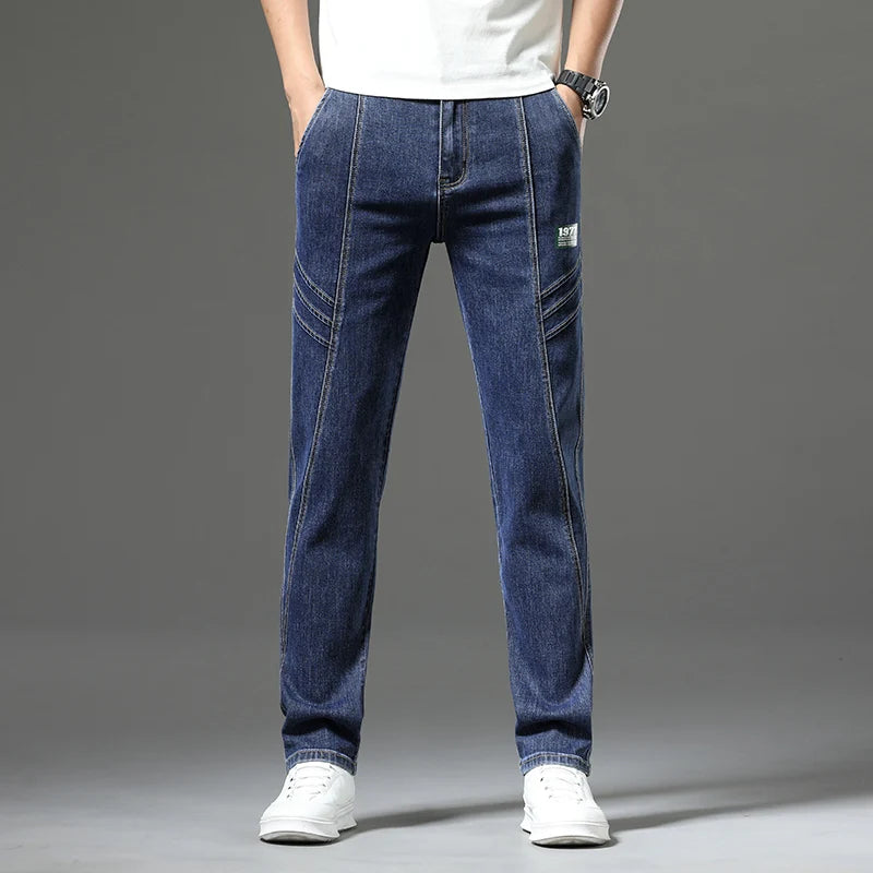 Luxury Stretch Straight-Leg Jeans