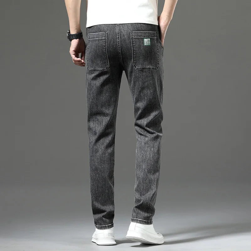 Luxury Stretch Straight-Leg Jeans