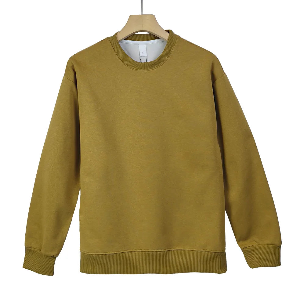Spring/Autumn Unisex Loose-Fit Solid-Color Casual Sports Pullover