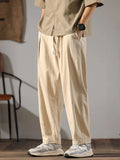 Men's Loose-Fit Wide-Leg Linen Trousers