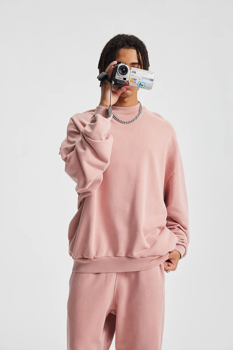 Men's Retro Loose-Fit Pullover (with Pockets)