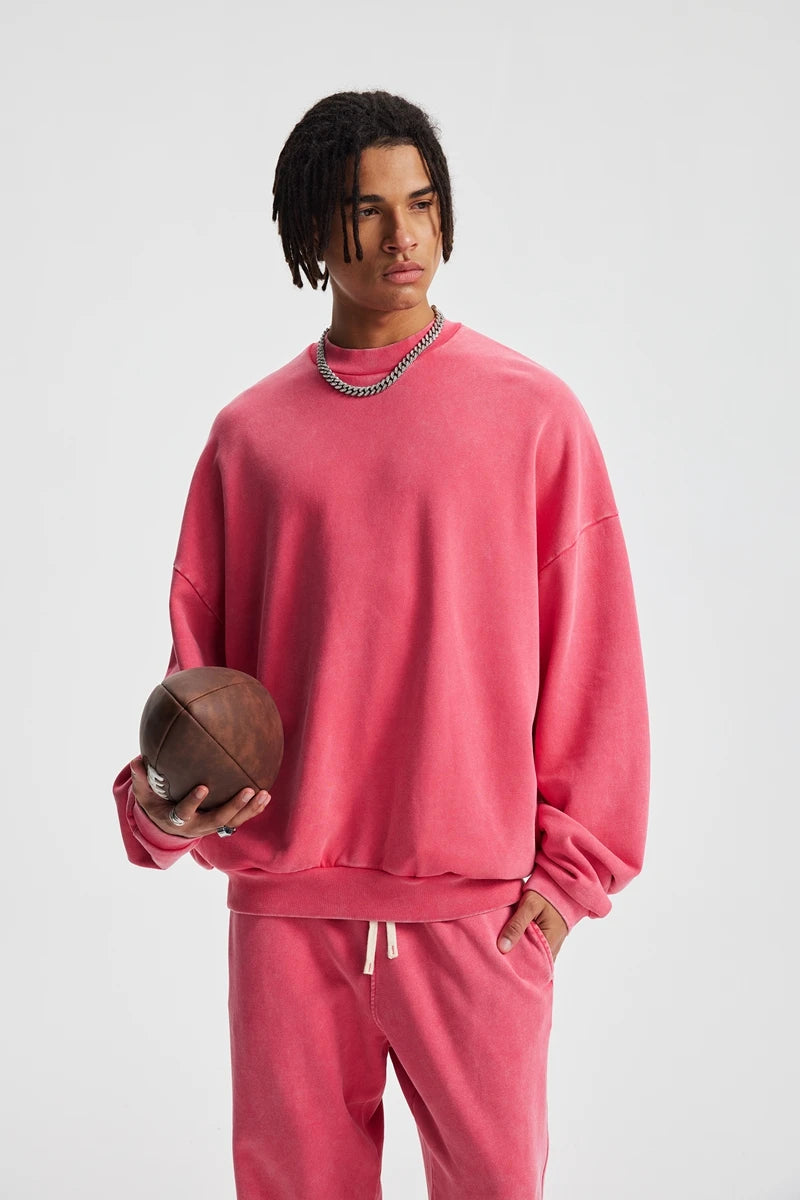 Men's Retro Loose-Fit Pullover (with Pockets)