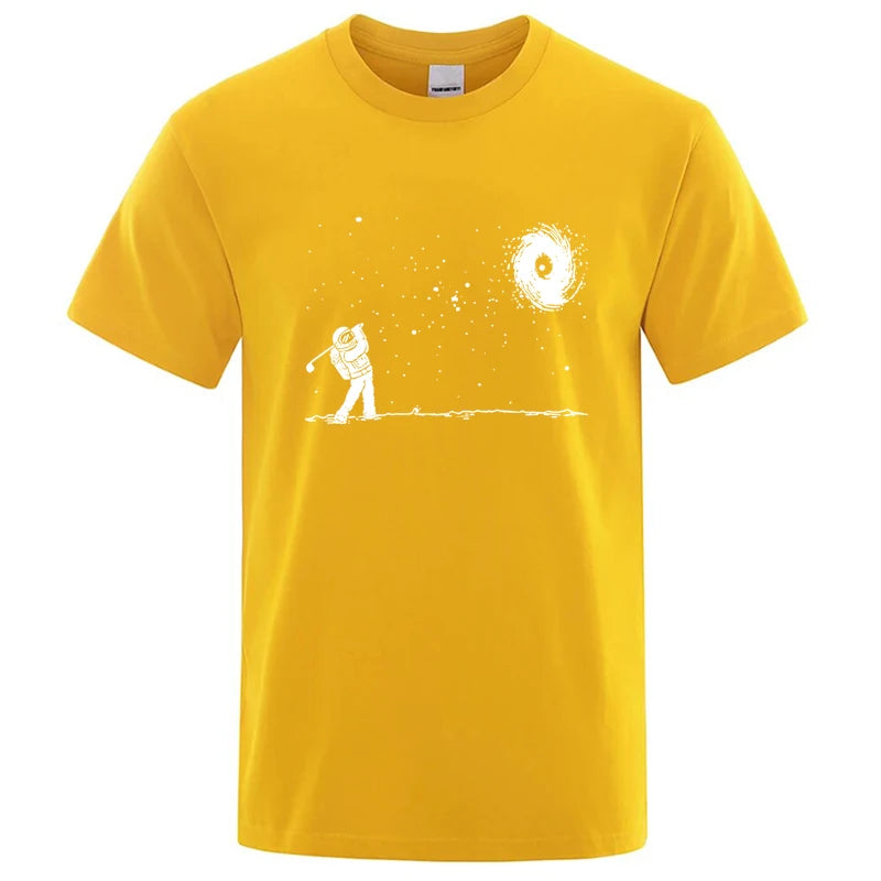 Men's Pure Cotton Summer T-Shirt with Fun Astronaut Print