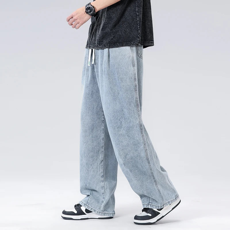New Men's Elastic-Waist Jeans