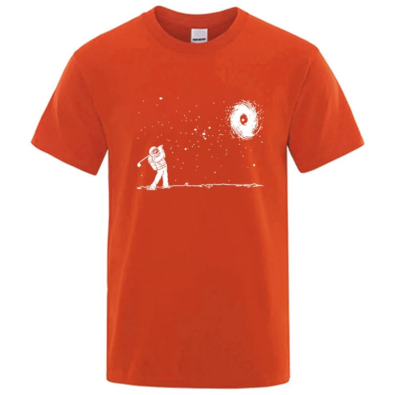 Men's Pure Cotton Summer T-Shirt with Fun Astronaut Print