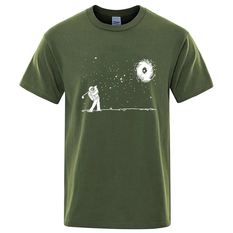 Men's Pure Cotton Summer T-Shirt with Fun Astronaut Print